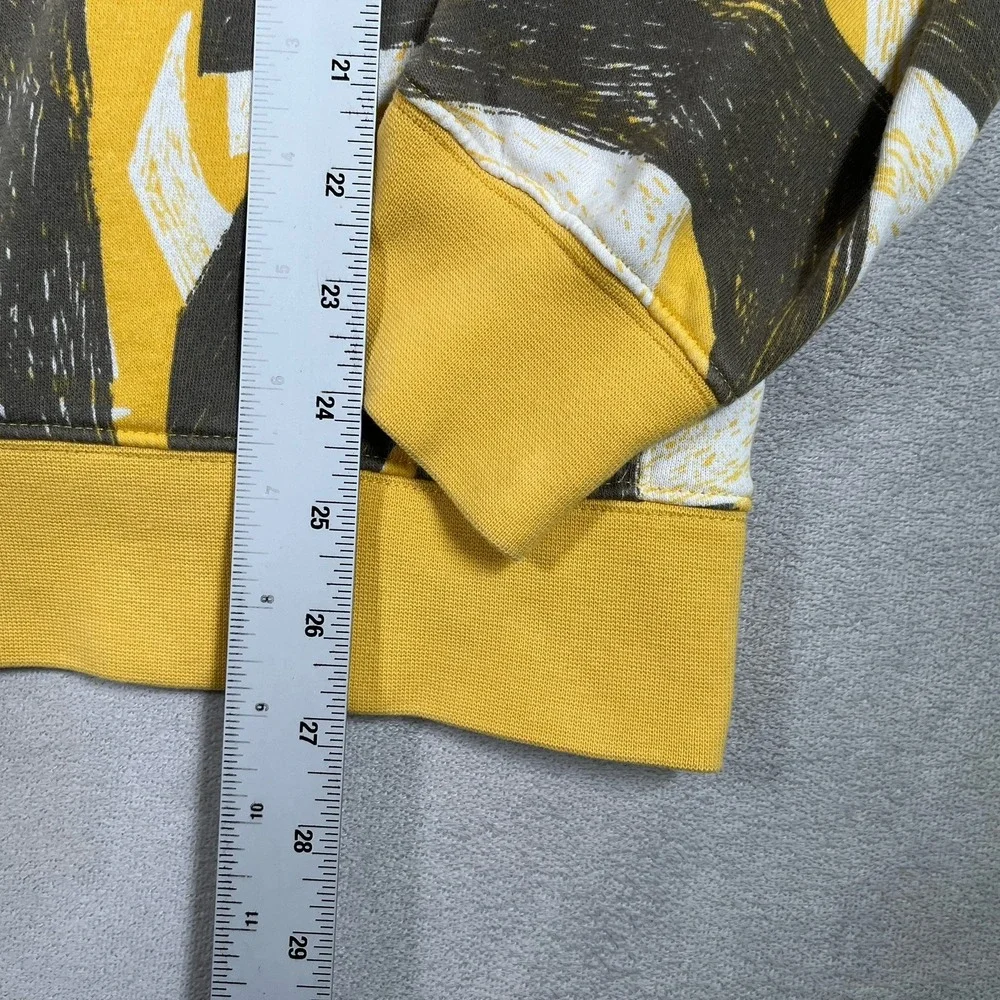 Nike Futura Club All Over Print Hoodie Men's M Yellow Gray Pullover Sweatshirt